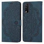 For vivo Y20 / Y12S Mandala Embossed Flip Leather Phone Case(Blue)