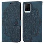 For vivo Y21 Mandala Embossed Flip Leather Phone Case(Blue)