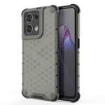 For OPPO Reno8 Shockproof Honeycomb PC + TPU Phone Case(Black)
