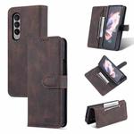 For Samsung Galaxy Z Fold4 AZNS Dream II Skin Feel PU+TPU Horizontal Flip PU Phone Case(Coffee)
