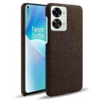 For OnePlus Nord 2T 5G Cloth Coated Hard Plastic Phone Case(Brown)