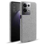 For OPPO Reno8 Pro+ Cloth Coated Hard Plastic Phone Case(Light Grey)