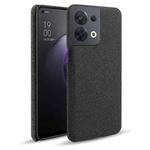 For OPPO Reno8 Cloth Coated Hard Plastic Phone Case(Black)