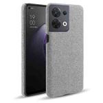 For OPPO Reno8 Cloth Coated Hard Plastic Phone Case(Light Grey)