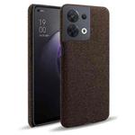 For OPPO Reno8 Cloth Coated Hard Plastic Phone Case(Brown)