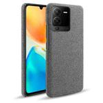 For vivo S15 Cloth Coated Hard Plastic Phone Case(Grey)