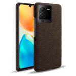 For vivo S15 Cloth Coated Hard Plastic Phone Case(Brown)