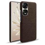 For Honor 70 Pro+ Cloth Coated Hard Plastic Phone Case(Brown)