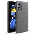 For Xiaomi Redmi Note 11T Pro Cloth Coated Hard Plastic Phone Case(Grey)