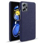 For Xiaomi Redmi Note 11T Pro Cloth Coated Hard Plastic Phone Case(Blue)