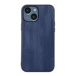 For iPhone 14 Yellow Cow Texture PU Phone Case (Blue)