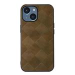 For iPhone 14 Plus Weave Plaid PU Phone Case  (Green)