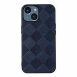 For iPhone 14 Weave Plaid PU Phone Case (Blue)