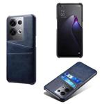 For OPPO Reno8 Pro+ Dual Card Slots Calf Texture PC + PU Phone Case(Blue)