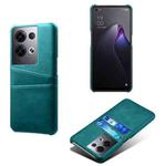 For OPPO Reno8 Pro+ Dual Card Slots Calf Texture PC + PU Phone Case(Green)