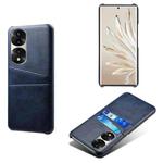 For Honor 70 Pro+ Dual Card Slots Calf Texture PC + PU Phone Case(Blue)