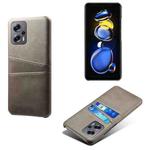 For Xiaomi Redmi Note 11T Pro+ Dual Card Slots Calf Texture PC + PU Phone Case(Grey)