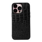 For iPhone 14 Pro Max Crocodile Top Layer Cowhide Leather Case (Black)