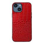 For iPhone 14 Crocodile Top Layer Cowhide Leather Case (Red)