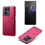 For OPPO Reno8 Pro Calf Texture PC + PU Phone Case(Rose Red)