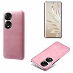 For Honor 70 Pro+ Calf Texture PC + PU Phone Case(Pink)