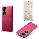 For Honor 70 Pro+ Calf Texture PC + PU Phone Case(Rose Red)