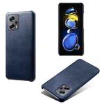 For Xiaomi Redmi Note 11T Pro+ Calf Texture PC + PU Phone Case(Blue)