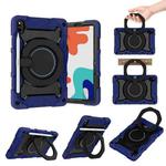 For Huawei MatePad 10.4 Armor Contrast Color Silicone + PC Tablet Case(Navy Blue)
