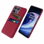 For OnePlus Ace Racing Cloth Texture Card Slot PC+Nylon Phone Case(Red)