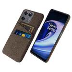 For OnePlus Ace Racing Cloth Texture Card Slot PC+Nylon Phone Case(Brown)