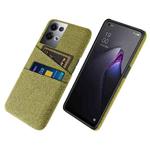 For OPPO Reno8 Pro+ Cloth Texture Card Slot PC+Nylon Phone Case(Yellow)