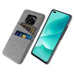 For Huawei nova 9z 5G Cloth Texture Card Slot PC+Nylon Phone Case(Light Grey)