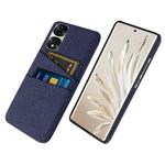 For Honor 70 Pro Cloth Texture Card Slot PC+Nylon Phone Case(Blue)