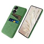 For Honor 70 Pro Cloth Texture Card Slot PC+Nylon Phone Case(Green)