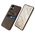 For Honor 70 Pro Cloth Texture Card Slot PC+Nylon Phone Case(Brown)