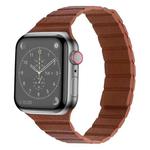Strong Magnetic Leather Watch Band For Apple Watch Series 8&7 41mm / SE 2&6&SE&5&4 40mm / 3&2&1 38mm(Saddle Brown)