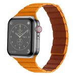 Strong Magnetic Leather Watch Band For Apple Watch Series 9&8&7 41mm / SE 3&SE 2&6&SE&5&4 40mm / 3&2&1 38mm(Golden Brown)