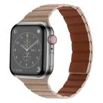 Strong Magnetic Leather Watch Band For Apple Watch Series 8&7 41mm / SE 2&6&SE&5&4 40mm / 3&2&1 38mm(Khaki)