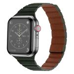 Strong Magnetic Leather Watch Band For Apple Watch Series 8&7 41mm / SE 2&6&SE&5&4 40mm / 3&2&1 38mm(Sequoia Green)