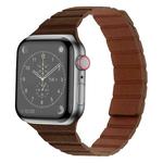 Strong Magnetic Leather Watch Band For Apple Watch Series 8&7 41mm / SE 2&6&SE&5&4 40mm / 3&2&1 38mm(Brown)