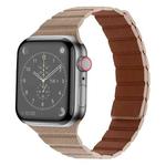 Strong Magnetic Leather Watch Band For Apple Watch Ultra 49mm / Series 8&7 45mm / SE 2&6&SE&5&4 44mm / 3&2&1 42mm(Khaki)