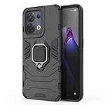 For OPPO Reno8 Shockproof PC + TPU Protective Phone Case with Magnetic Ring Holder(Black)