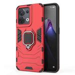 For OPPO Reno8 Shockproof PC + TPU Protective Phone Case with Magnetic Ring Holder(Red)