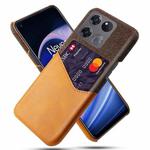 For OnePlus Ace Racing Cloth Texture Card Slot PC + PU Phone Case(Orange)