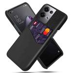 For OPPO Reno8 Pro+ Cloth Texture Card Slot PC + PU Phone Case(Black)