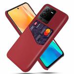 For vivo S15 Pro Cloth Texture Card Slot PC + PU Phone Case(Red)