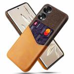 For Honor 70 Cloth Texture Card Slot PC + PU Phone Case(Orange)