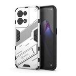For OPPO Reno8 Punk Armor 2 in 1 PC + TPU Shockproof Phone Case with Invisible Holder(White)