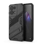 For OPPO Reno8 Punk Armor 2 in 1 PC + TPU Shockproof Phone Case with Invisible Holder(Black)