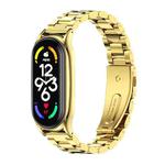 For Xiaomi Mi Band 7 / 7 NFC MIJOBS Three-Bead Metal Plus Stainless Steel Watch Band(Gold)